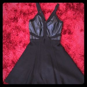 Bebe Faux Leather and Bodycon Dress